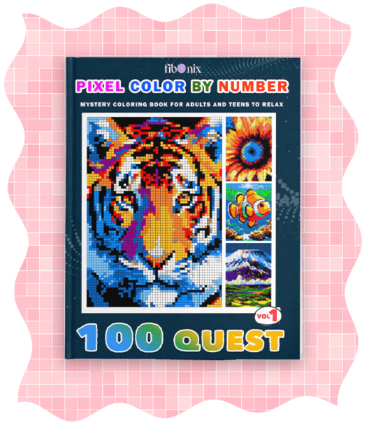 100 Quest Pixel Color By Number Coloring Book for Kids & Adults – Volume 1 – Mystery Pixel Art Coloring Book