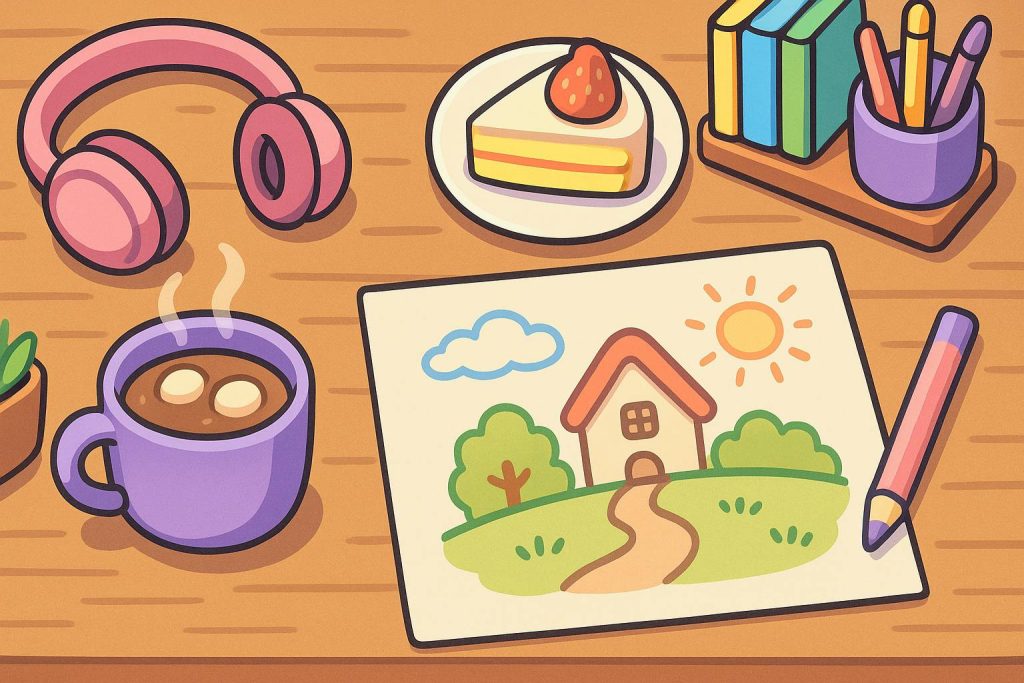 Fibo Nix founders creating coloring books together – cute illustration