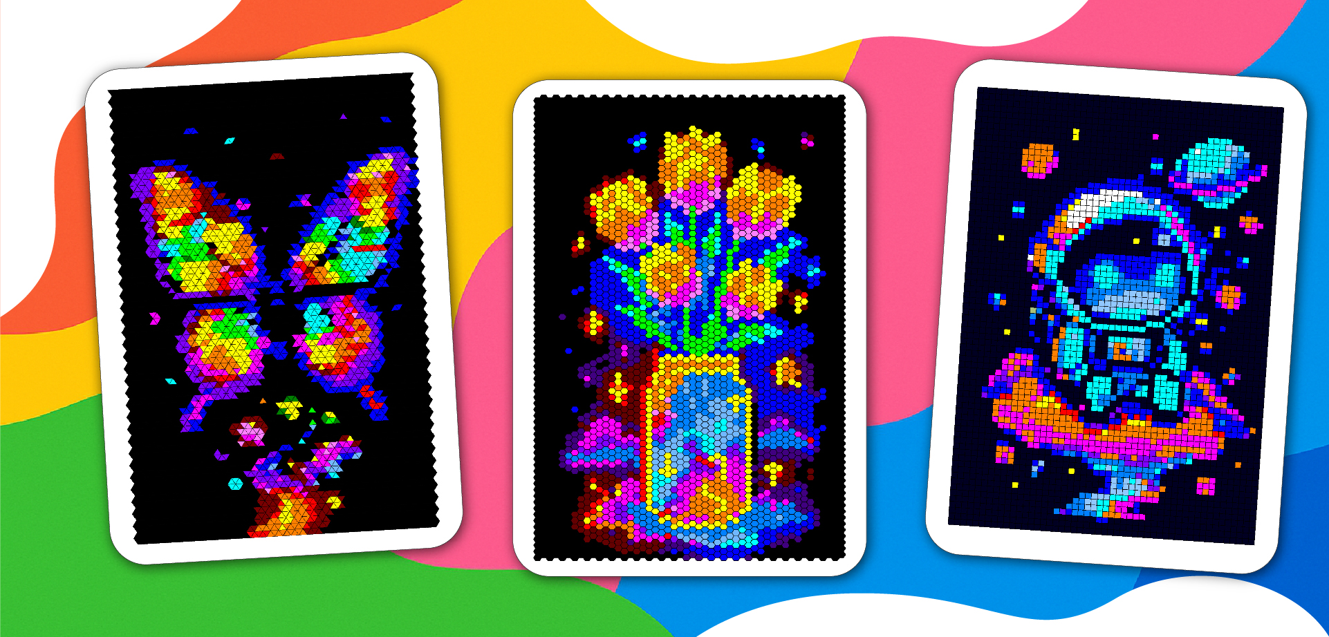 neon pixel art coloring page – Chroma Joy