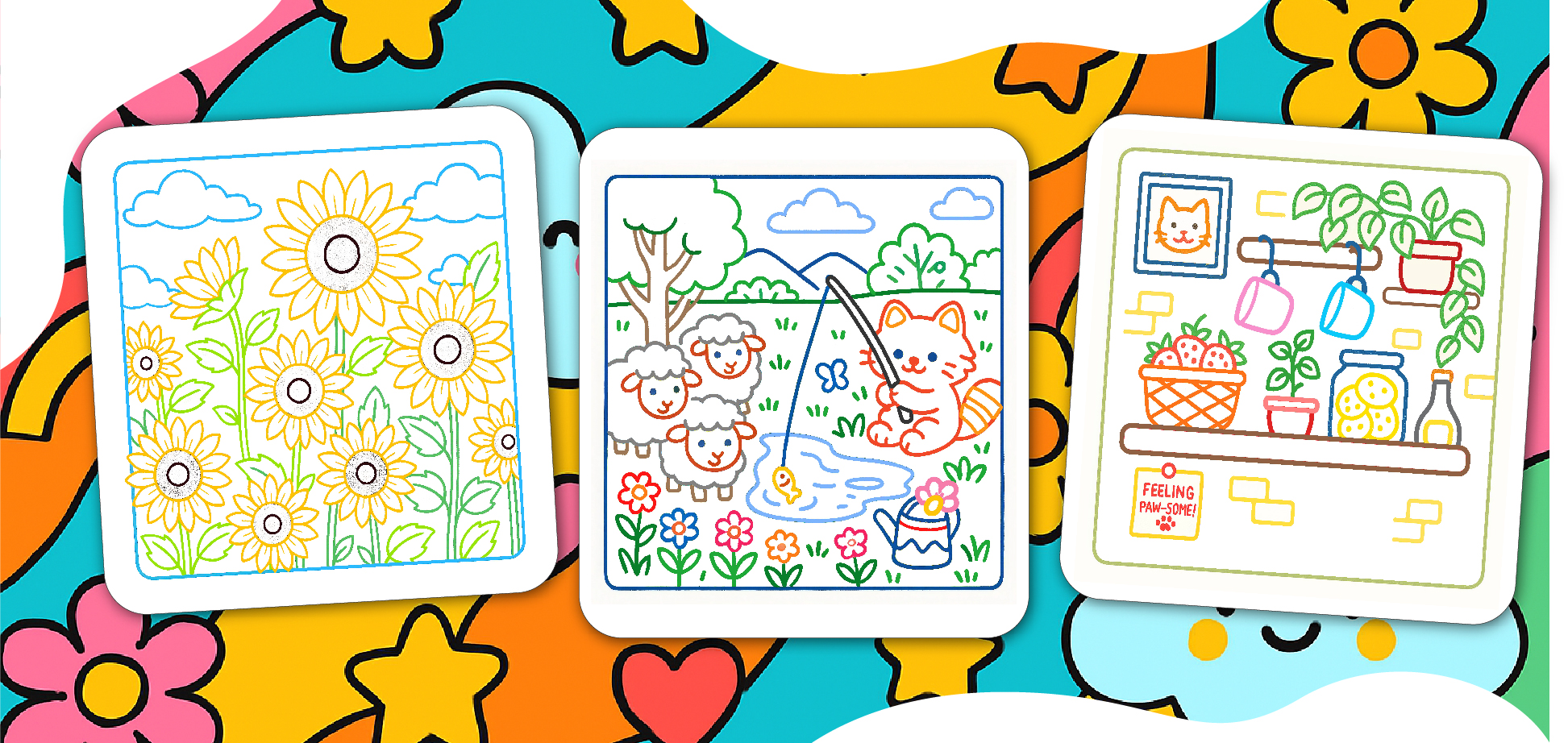 Cozy and Cute Color by Line Coloring Book – unique outlined coloring for kids and adults