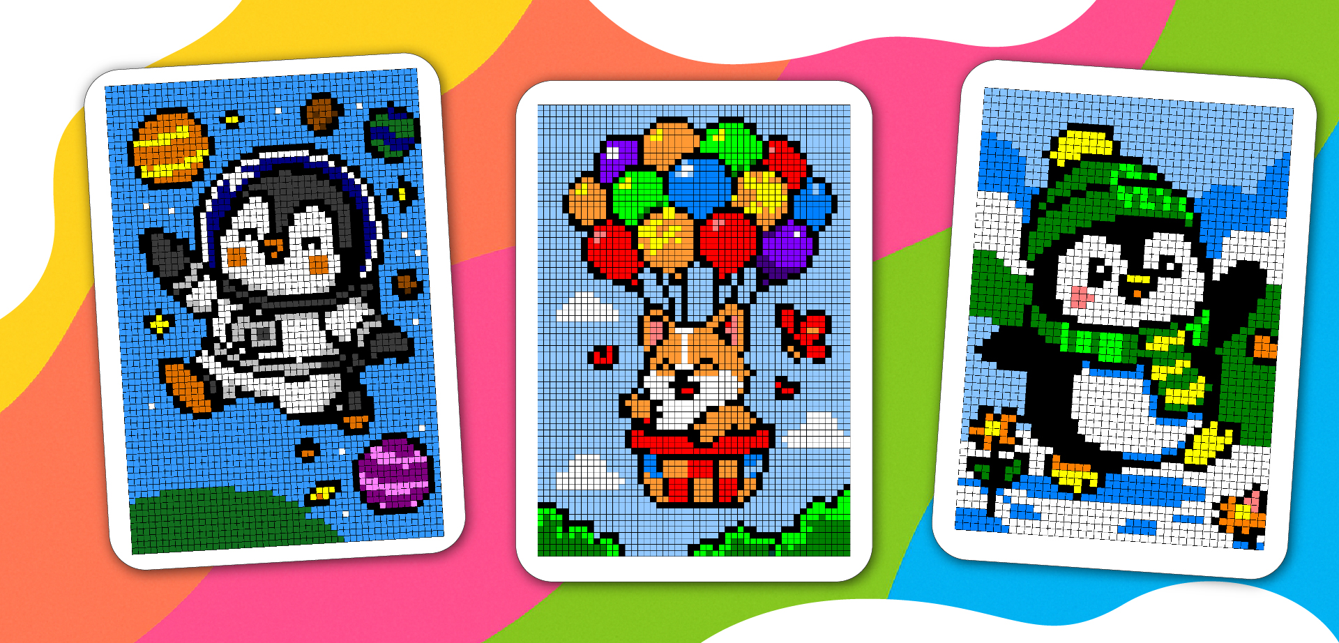 pixel art coloring page – Cute Animals Color By Number