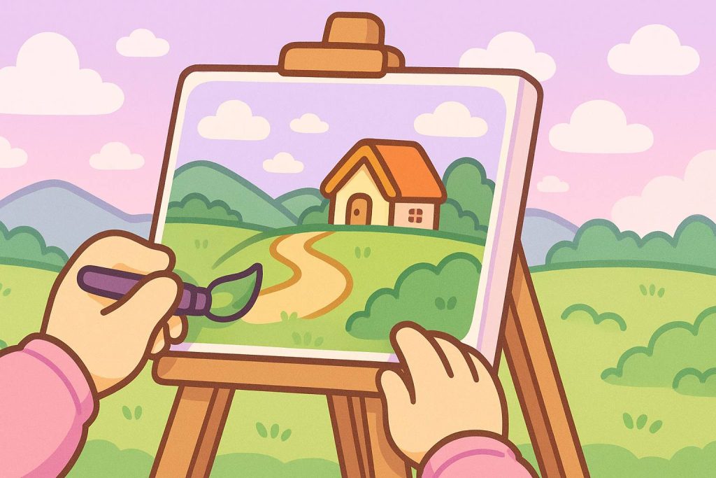 Fibo Nix founders creating coloring books together – cute illustration