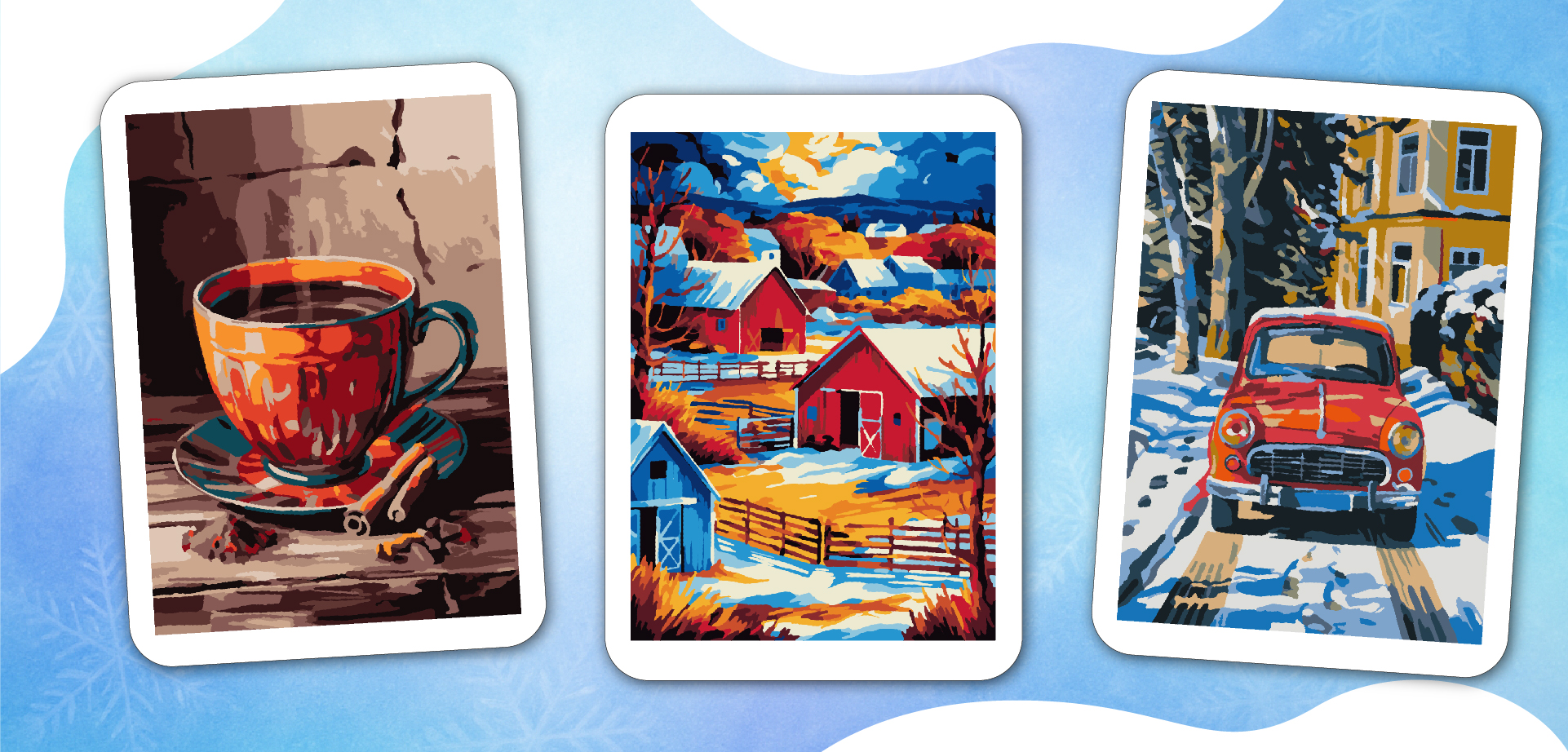 Cozy Winter Scenes Color By Number – winter coloring book for adults