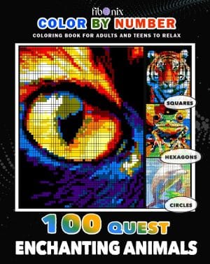 100 quest enchanting animals color by number for adults pixel art book
