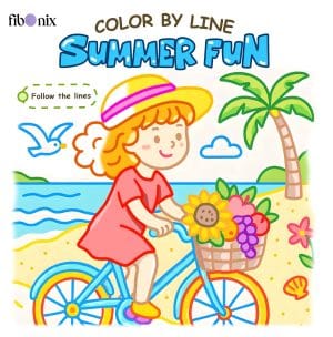 Summer color by line bold and easy coloring book
