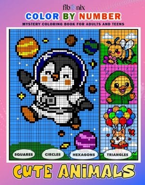 Cute Animals Color by Number mystery mosaics coloring book